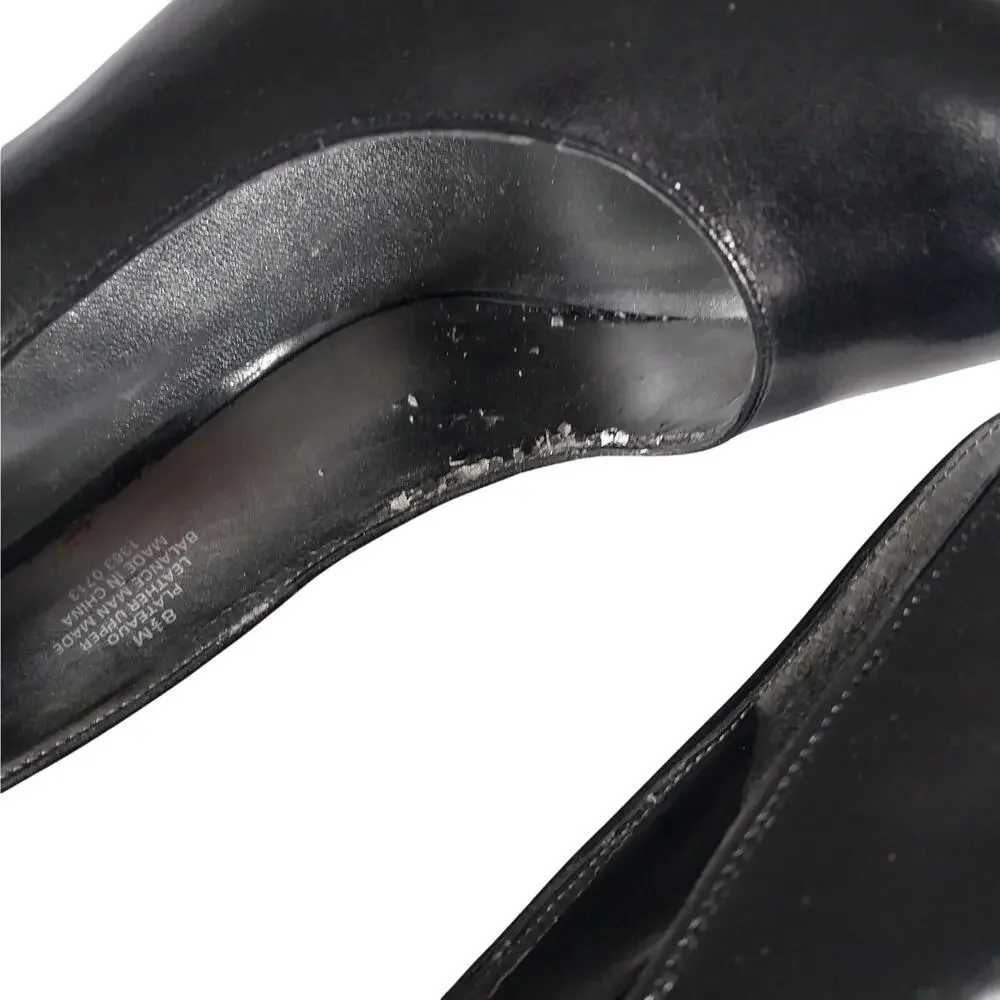 NINE WEST! GORGEOUS MINI PLATFORM CLASSIC BLACK SLIP-ON PUMPS, HEELS! SZ 8.5M